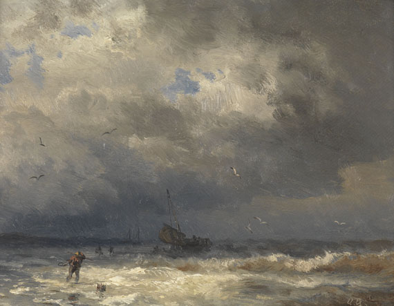 Andreas Achenbach - Fischerboot in stürmischer See