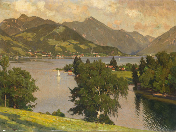 Otto Strützel - Blick auf den Tegernsee von Westen aus