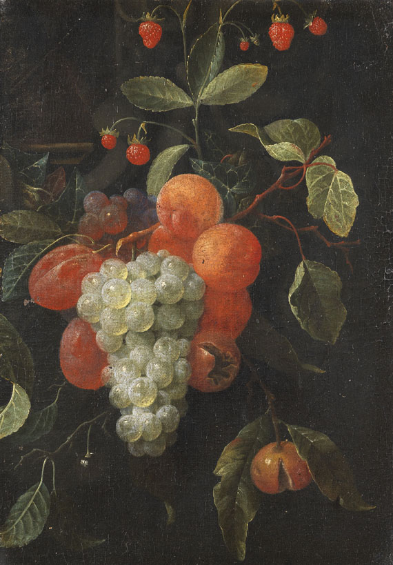 Joris van Son - 2 Pendants: Weintrauben mit Pfirsichen, Pflaumen und Brombeeren - Autre image