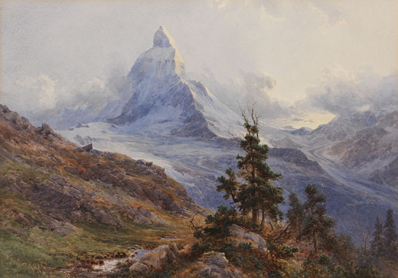 Edward Theodore Compton - Blick auf das Matterhorn