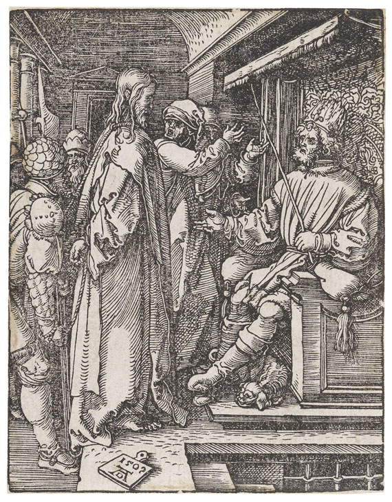 Albrecht Dürer - 4 Bll.: Geburt Christi. Christus vor Herodes. Die Dornenkrönung. Die Kreuztragung (aus der kleinen Holzschnittpassion) - Autre image