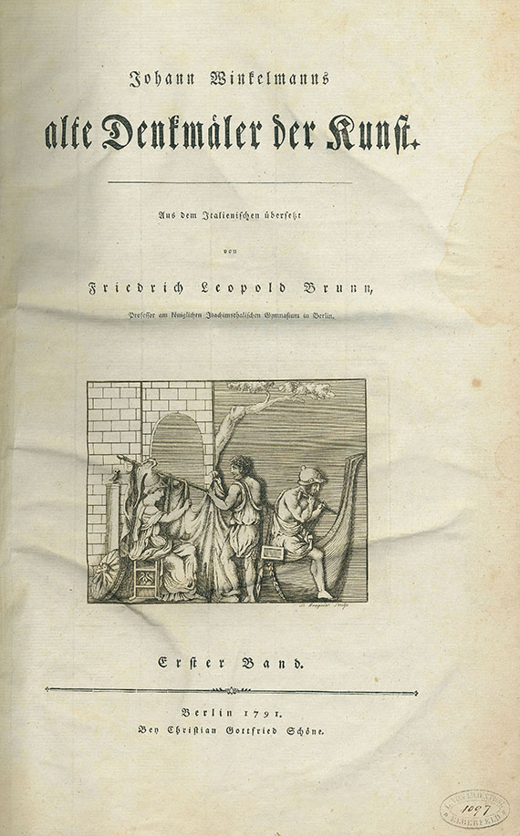 Johann Joachim Winckelmann - Alte Denkmäler d. Kunst. 1791