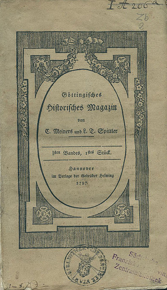   - Göttingisches historisches Magazin. 1787. 7 Bde.