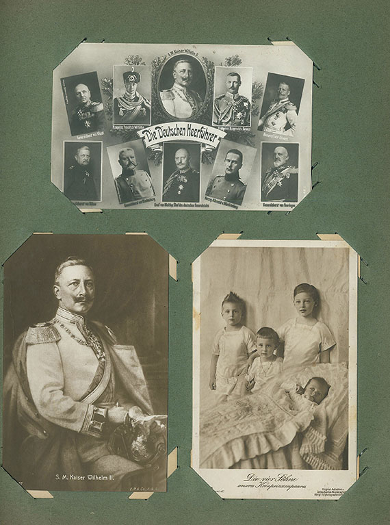 Wilhelm II. - Postkarten-Album. Preussen. Wilhelm II. u. Familien. Um 1900-10.