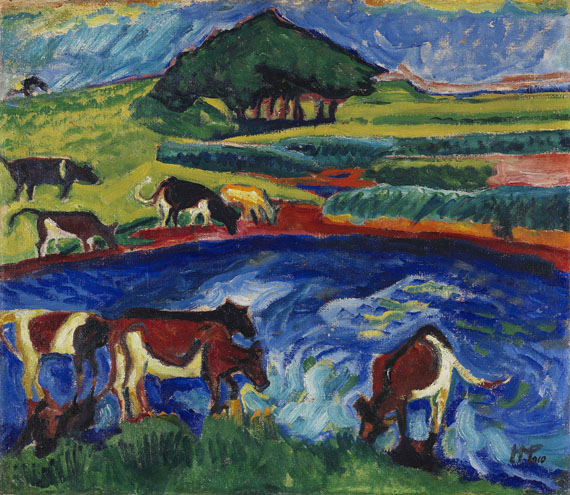 Hermann Max Pechstein - Boote am Dangaster Priel / Kühe - Autre image