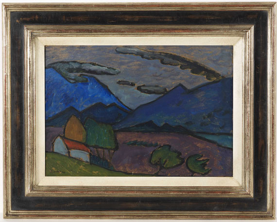 Gabriele Münter - Berglandschaft mit Haus - Image du cadre