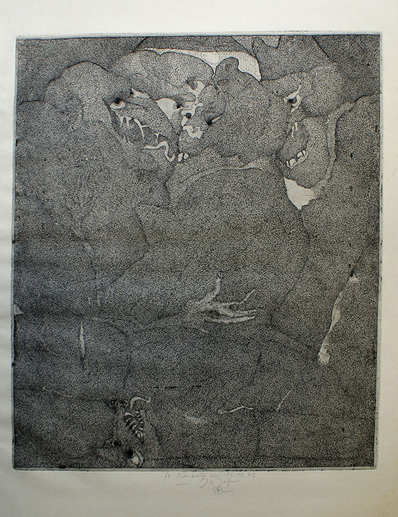 Horst Janssen - 3 Blatt: Kabinettstückchen, Kneipe, (Bettina). 1964 - Autre image