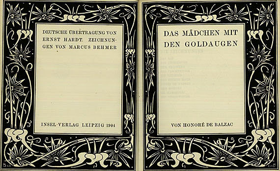   - Balzac, Das Mädchen mit den Goldaugen, 1904.