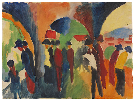 August Macke - Unter den Lauben von Thun (Ein Spaziergängermotiv)