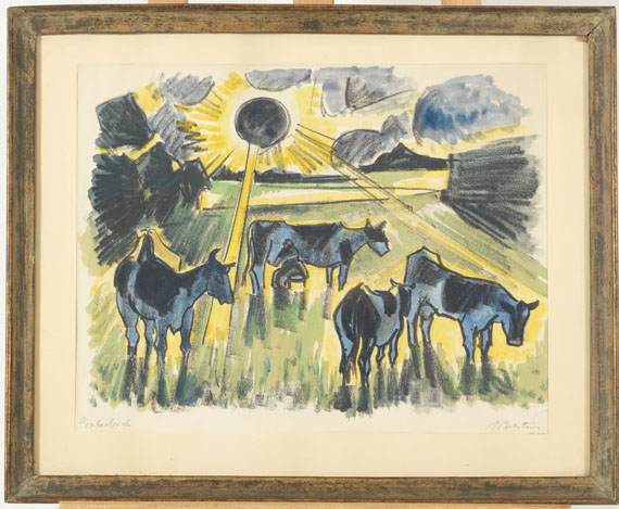 Hermann Max Pechstein - Kühe auf der Weide - Image du cadre