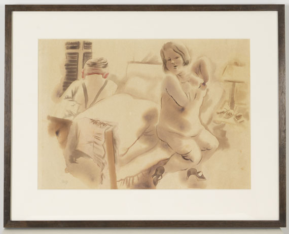 George Grosz - Paar im Schlafzimmer - Image du cadre