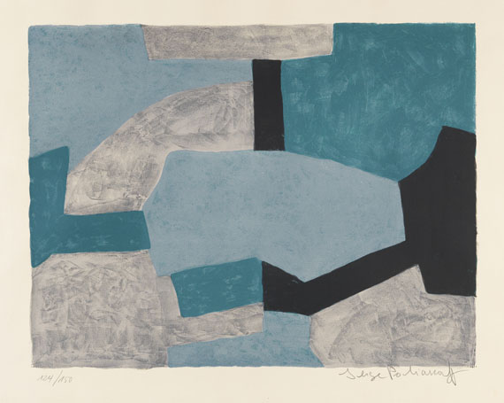 Serge Poliakoff - Composition grise, verte et bleue