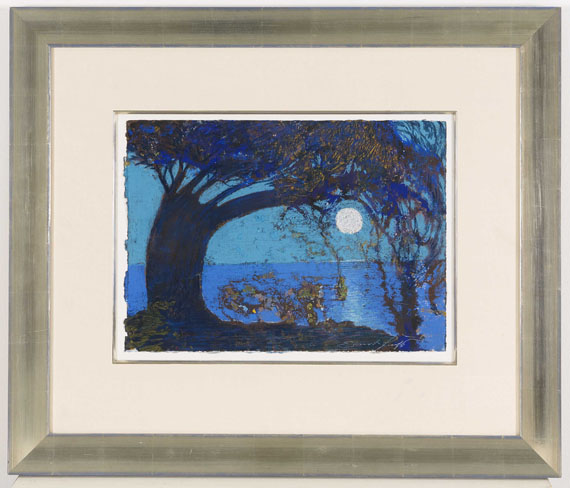 Ernst Fuchs - Mond über dem See - Image du cadre