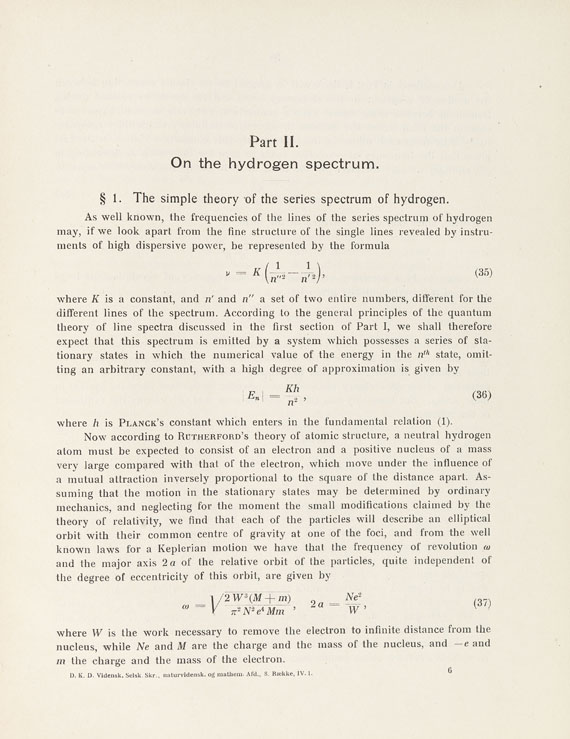 Niels Bohr - On the quantum theory of line-spectra. 1918. - Autre image