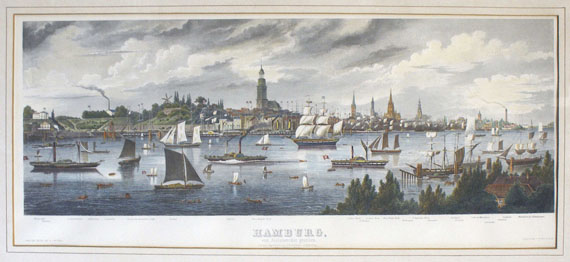  Hamburg - 1 Bl. Hamburg, von Steinwerder gesehen. Um 1880.