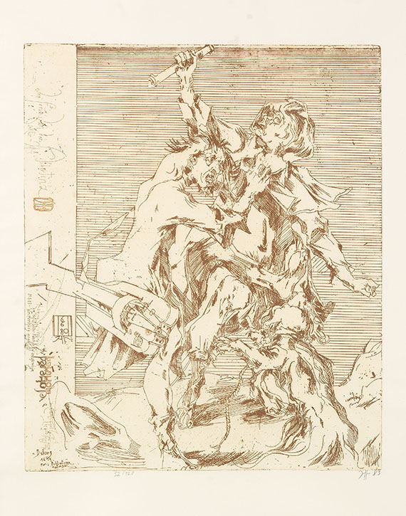 Horst Janssen - 4 Bll.: Figürliche Szenen nach Callot u.a