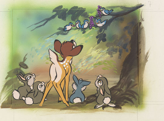  Walt Disney Studios - Gouache-Entwürfe zu "Bambi" für Tobler Chocolat. 32 Abb. von 41. + 2 Beigaben. 1950 - Autre image