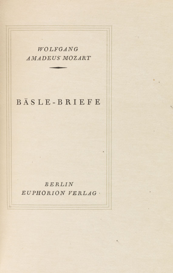 Wolfgang Amadeus Mozart - Bäsle-Briefe. 1923