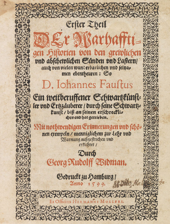 Georg Rudolf Widman - Wahrhafftige Historien. 2 Tle. in 1 Bd. 1599