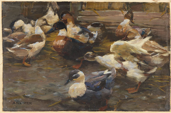 Alexander Koester - Enten vor dem Stall