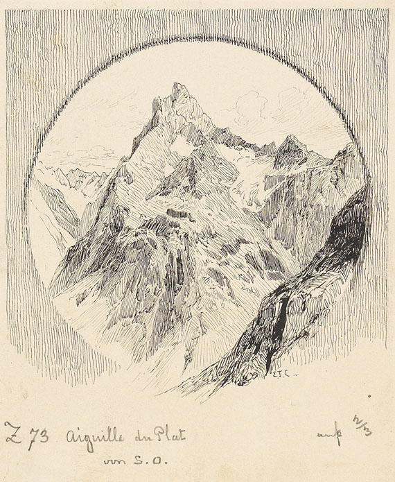 Edward Theodore Compton - 2 Bll.: Ansichten des Aiguille du Plat de la Selle, vom Pic de la Grave und von Südosten aus gesehen - Autre image