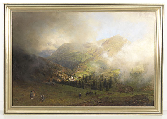 Oswald Achenbach - Blick auf die Rigi - Image du cadre