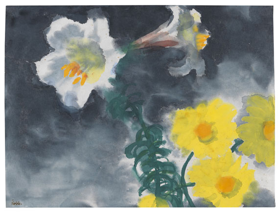 Emil Nolde - Weiße Lilien und Dahlien