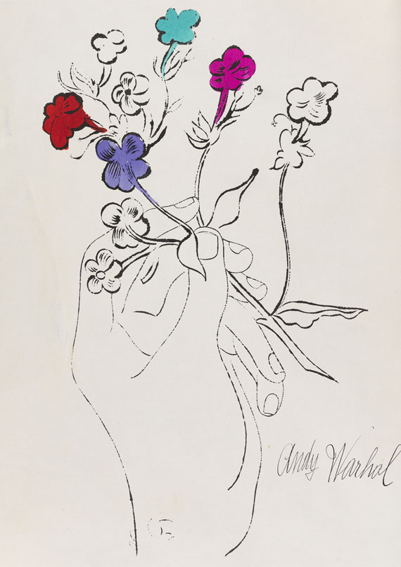 Andy Warhol - Hand and Flowers