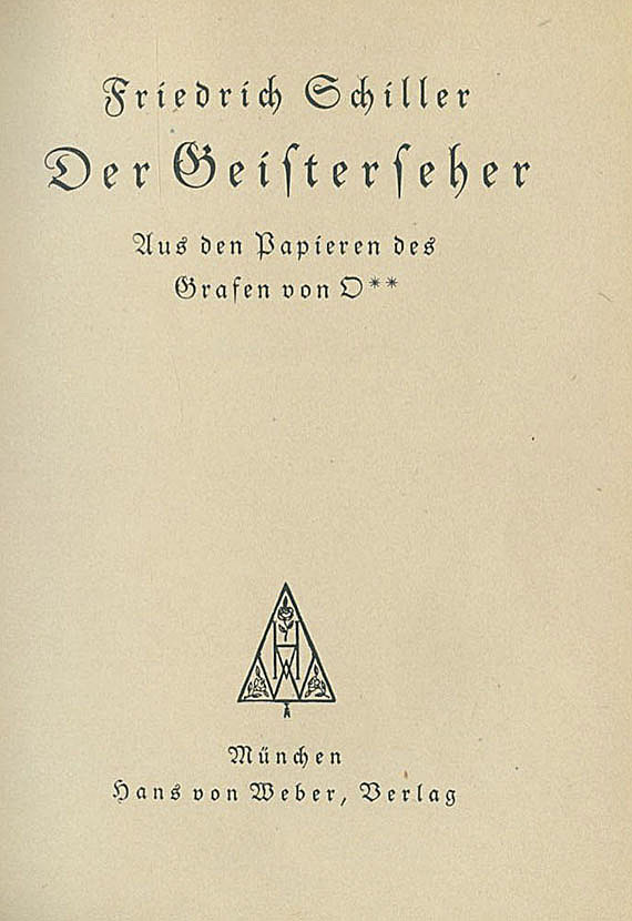  Dreiangel-Drucke - Schiller, Fr. von, Der Geisterseher.