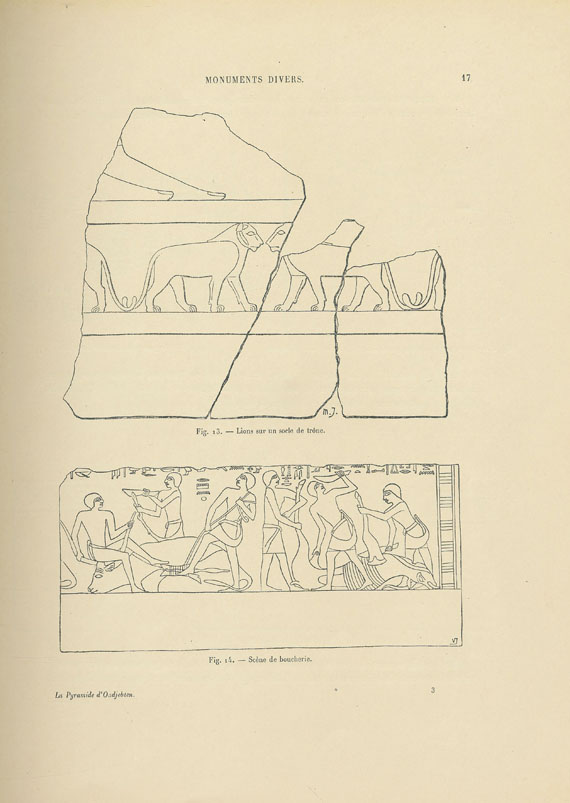 Gustave Jéquier - Fouilles a Saqqarah. 4 Bde.