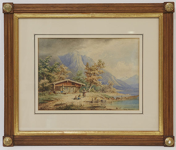 Anton Doll - Berghütte am See - Image du cadre