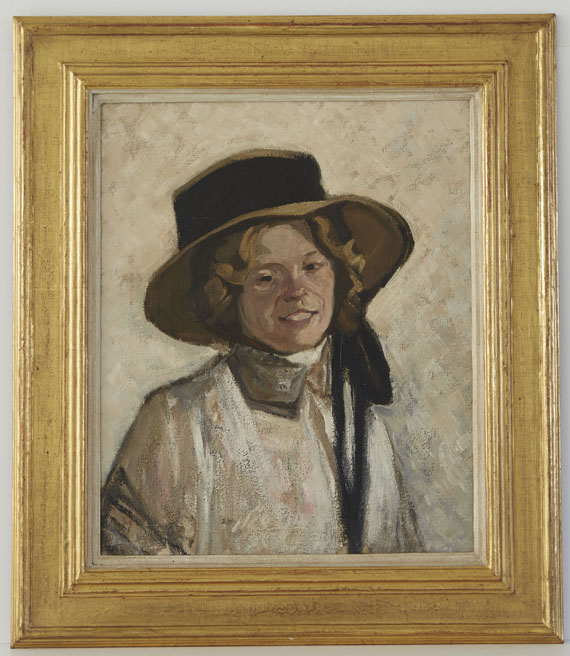 Julius Seyler - Mädchen mit Hut - Image du cadre