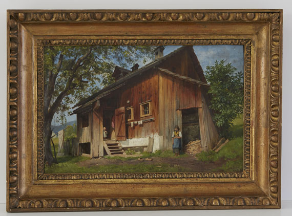 Eduard Schleich d. Ä. - Bauernhaus bei St. Alban am Ammersee - Image du cadre