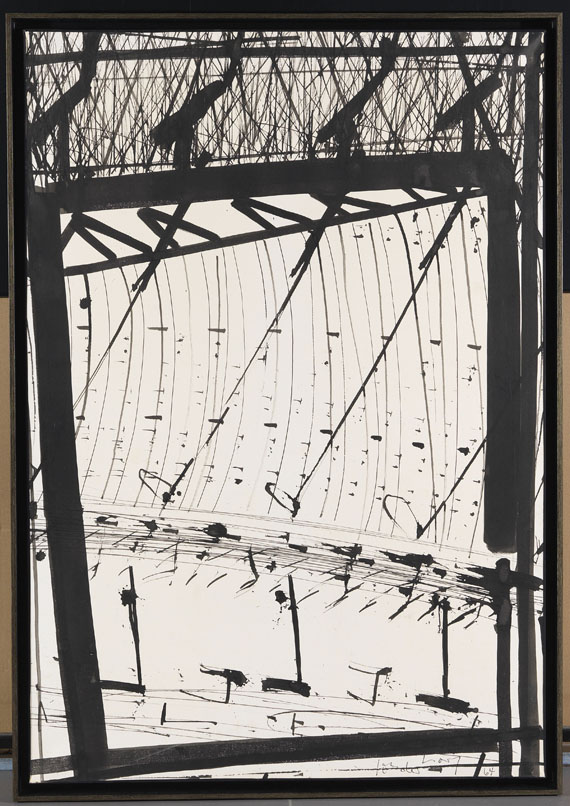 K.R.H. (d.i. Kurt R. Hoffmann) Sonderborg - Pinceau, bambou et plume d´oie - Image du cadre