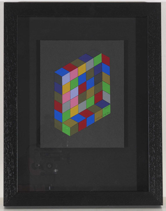 Victor Vasarely - Ohne Titel - Image du cadre