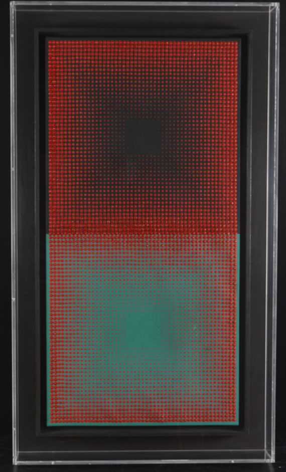 Almir da Silva Mavignier - Rote Quadrate auf Schwarz - Image du cadre