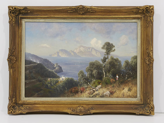 Ascan Lutteroth - Italienische Küstenlandschaft mit Blick auf Capri - Image du cadre
