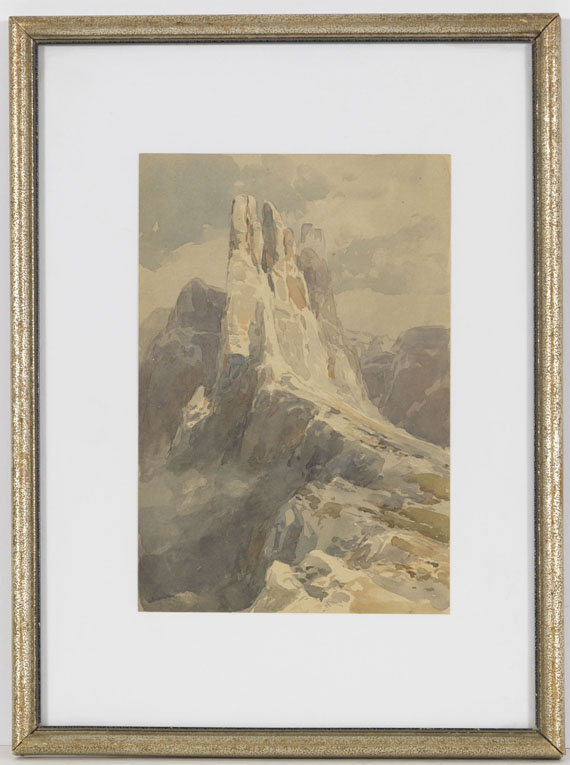 Edward Theodore Compton - Blick auf die Vajolet-Türme in den Dolomiten - Image du cadre