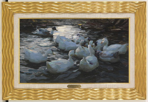 Alexander Koester - Elf Enten im Wasser - Image du cadre