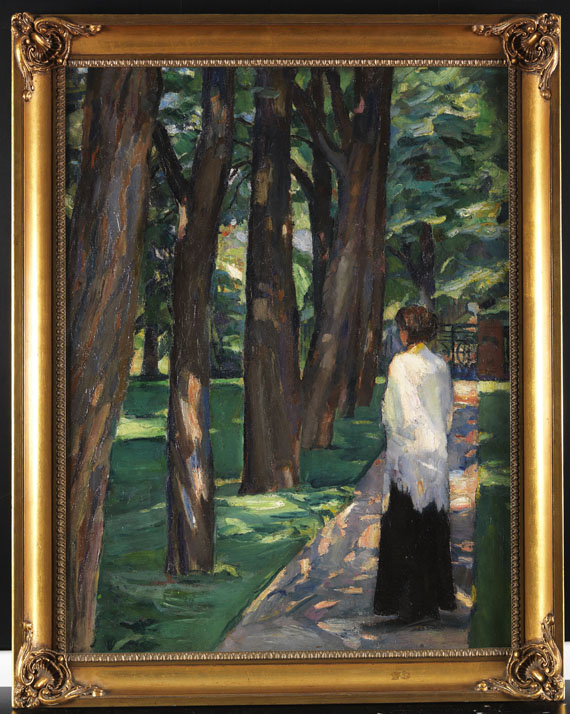 Albert Weisgerber - Dame im Park - Image du cadre