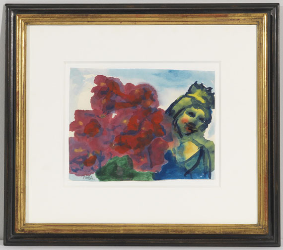 Emil Nolde - Madonna mit roten Blumen - Image du cadre