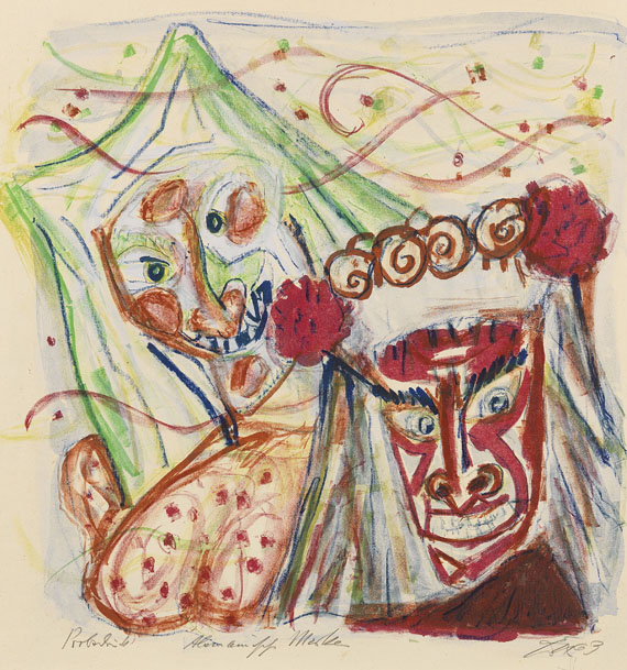 Otto Dix - Alemannische Masken (Probedruck)