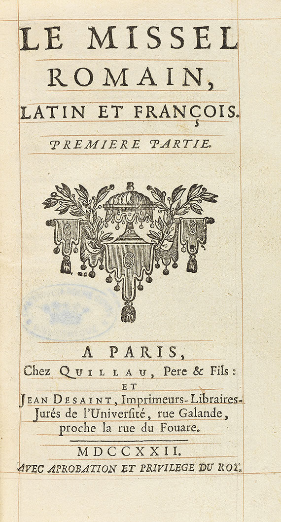  Einbände - Le missel romain. 1722. 4 Bde. - Autre image
