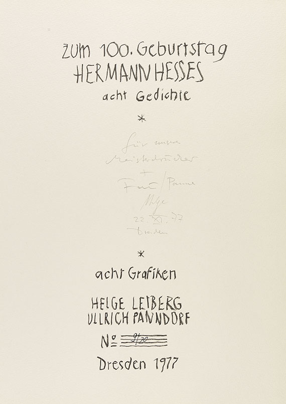 Helge Leiberg - Hommage à Hermann Hesse. 1977