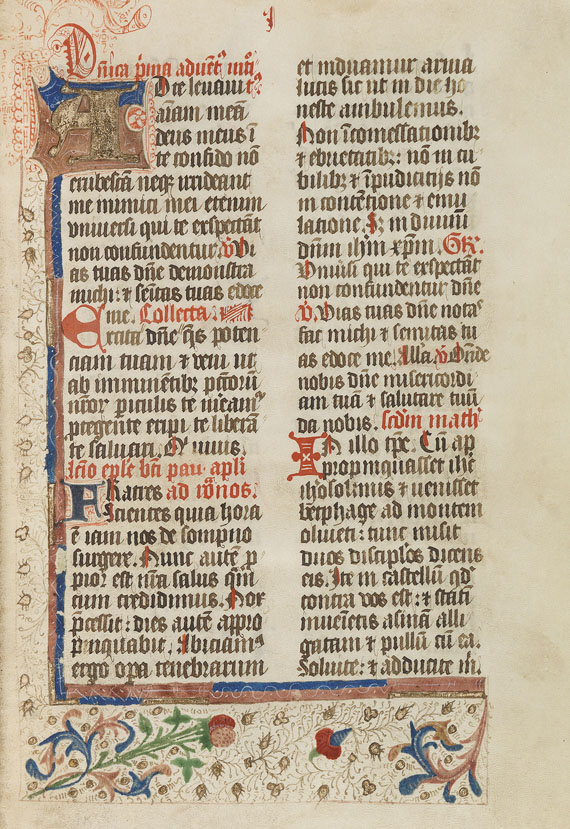 Missale Romanum - Missale von Mechelen (Pergament-Manuskript). Um 1420.