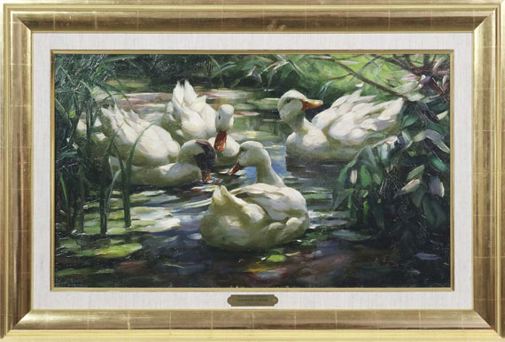 Alexander Koester - Enten auf dem Waldweiher - Image du cadre