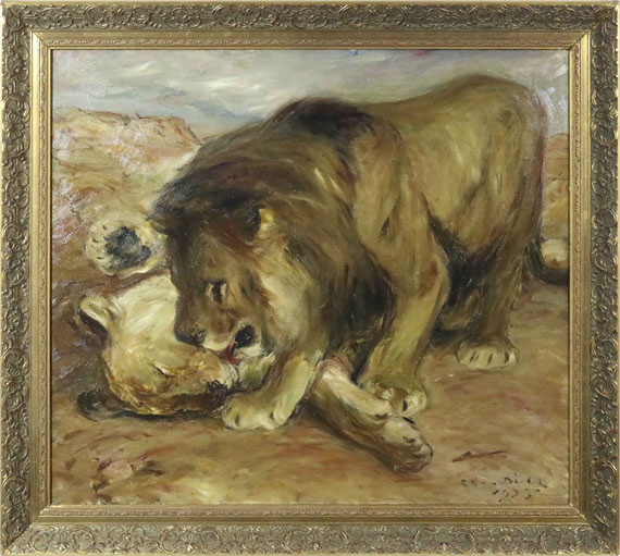 Otto Dill - Spielendes Löwenpaar - Image du cadre