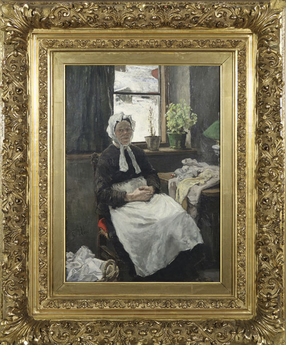 Fritz von Uhde - Die alte Näherin - Image du cadre