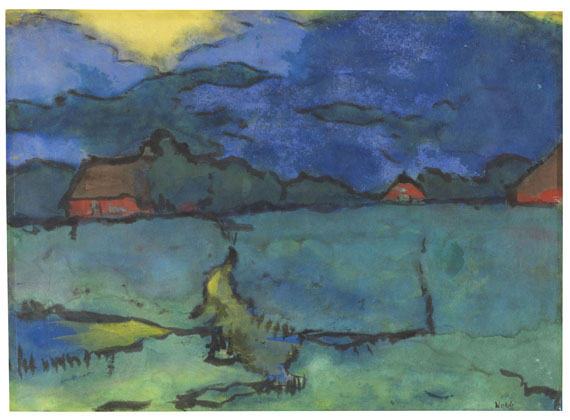 Emil Nolde - Landschaft (Marschlandschaft in der Dämmerung)