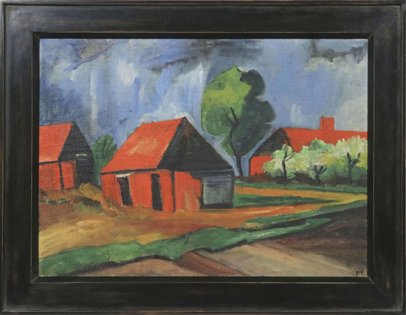 Hermann Max Pechstein - Rote Häuser - Image du cadre